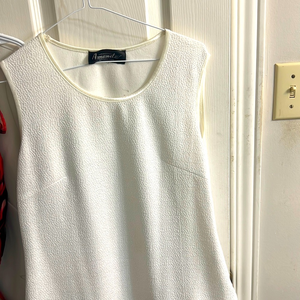 Cream tank top- pocked shirt